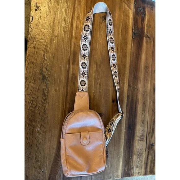 Opage Vegan Leather Crossbody Sling Bag Shoulder Purse Colorful Wide Strap - Picture 1 of 8